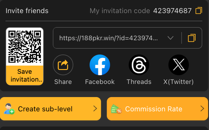 188pkr invite friends