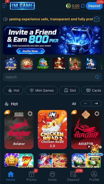 1M.Game dashboard