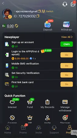 718sp payment and withdraw section