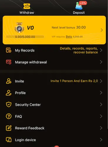 8555bet deposit and withdraw section