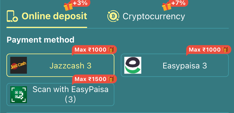 mj77 payment and withdraw through jazzcash and easypaisa