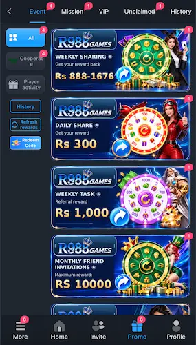 r988 promotional rewards